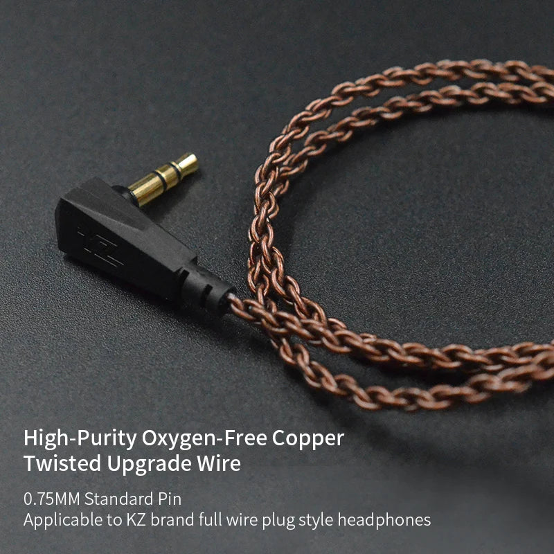 KZ Earphone Original cable high-purity Oxygen-free Copper Upgrade Cable KZ Headset Cable For KZ ZAX ZSX ZS6 ZST ZSR ZS10 PRO