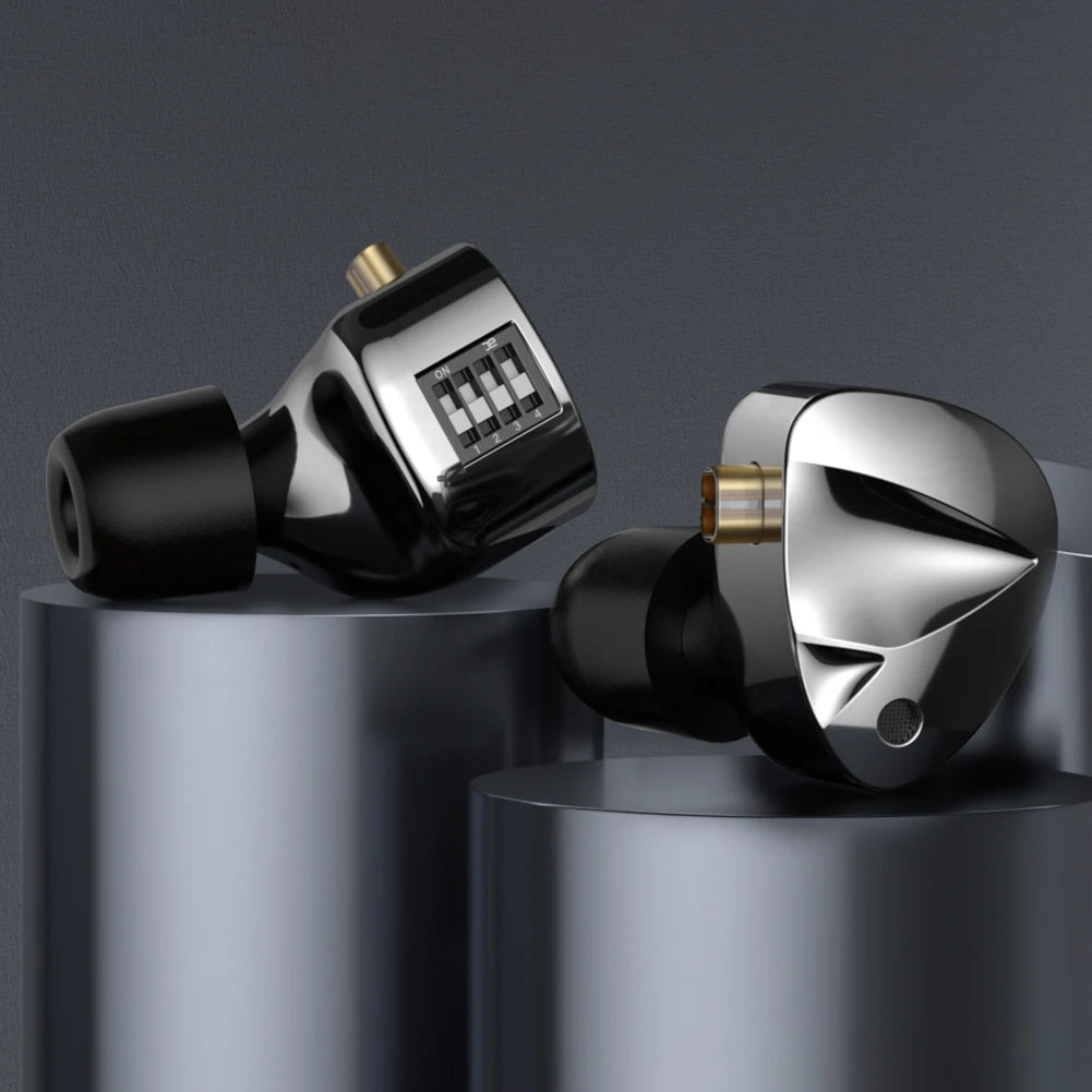 KZ D-Fi Wired Headphones 4-Level CustomizableTuning Switch HiFi Bass Earphone Dynamic In-Ear Monitor Earbuds 3D Stereo Headset