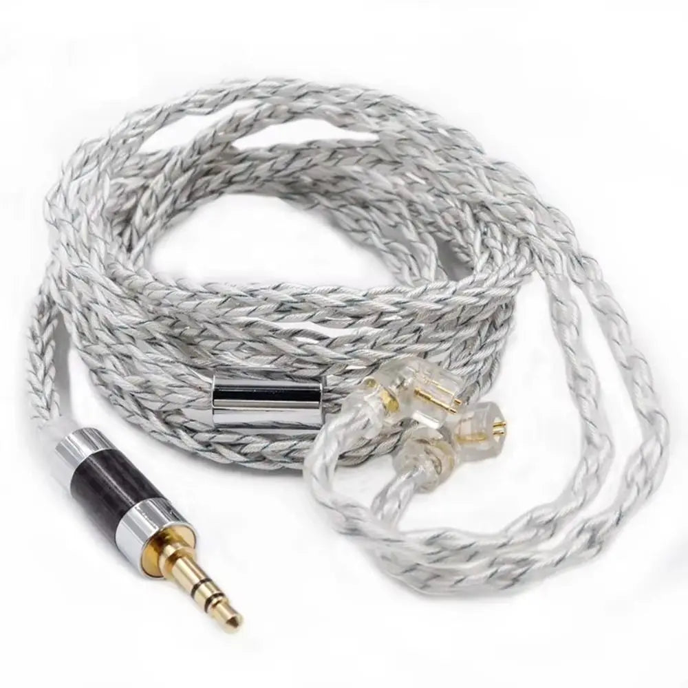 784 Cores KZ Earphones Cable Uparade Cable Silver Plated KZ Headphone Cord Silver Blue Hybrid Replacement Headset Wire KZ