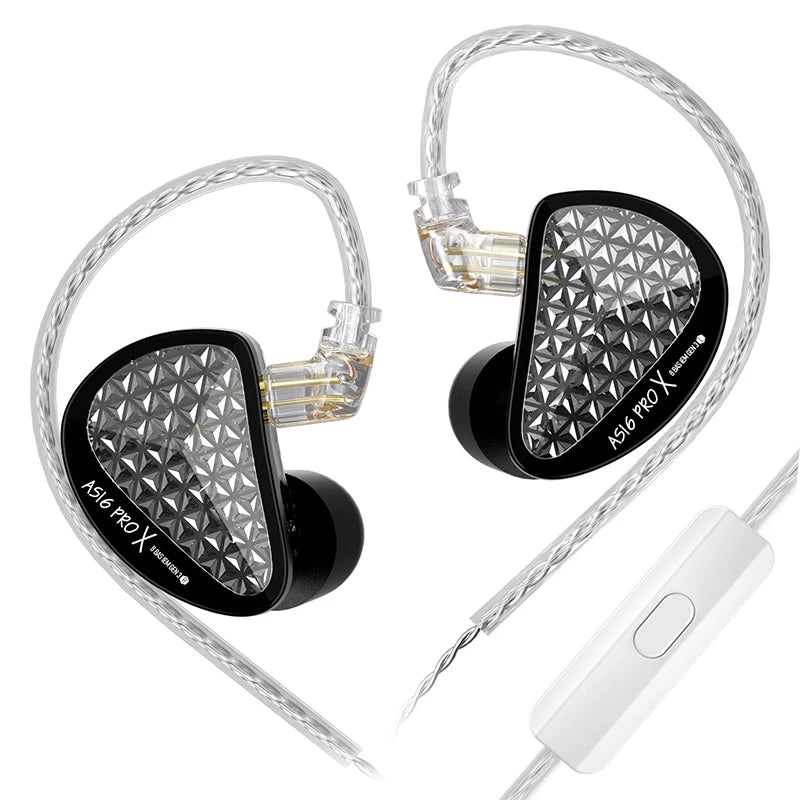 KZ AS16 PRO X in-ear headphones 8 balanced armature headphones three-channel acoustic duct structure HiFi headphones