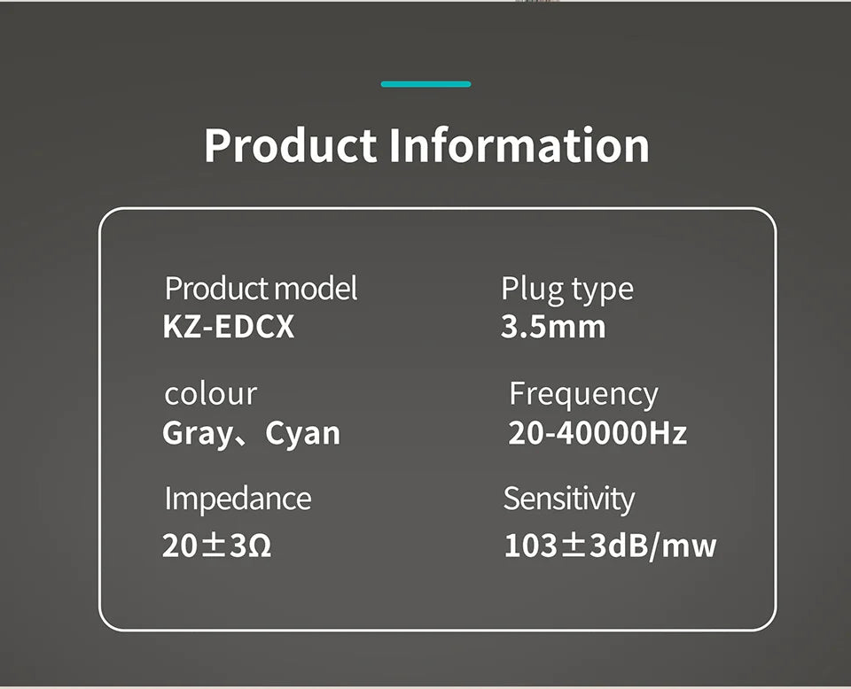 KZ EDCX In Ear Earphones Dynamic Wired Earphones Noise Reduction 3.5mm Plug Stereo Earphones Sports Game Earphones