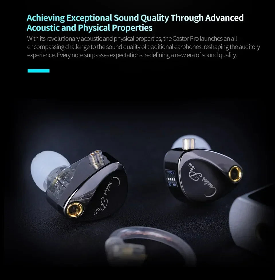 KZ Castor PRO in Ear Earphones Dynamic High-end Tunable Earbuds HiFi Sound Quality Bass Headsets Music Game Headphones IEMs