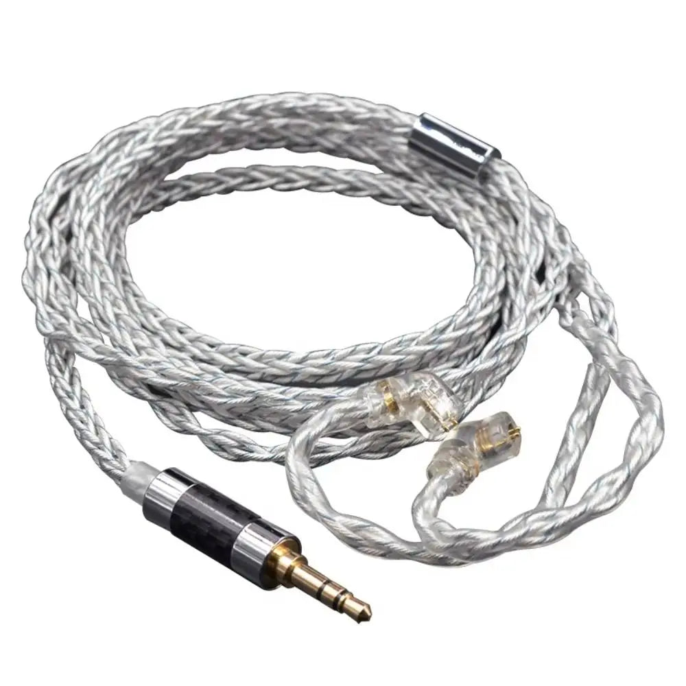784 Cores KZ Earphones Cable Uparade Cable Silver Plated KZ Headphone Cord Silver Blue Hybrid Replacement Headset Wire KZ