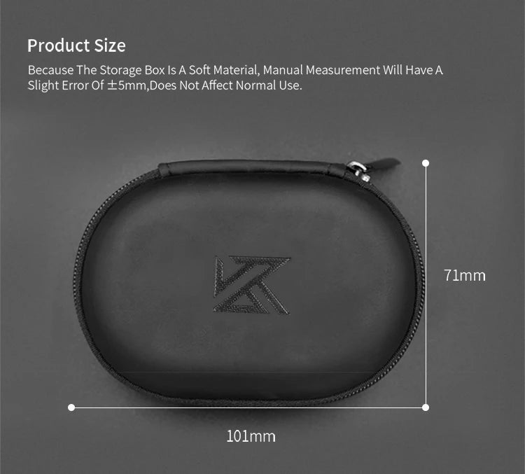KZ Portable Earphone Storage Case Compact Travel Dustproof Audio Accessories Organizer Box Anti-Lost
