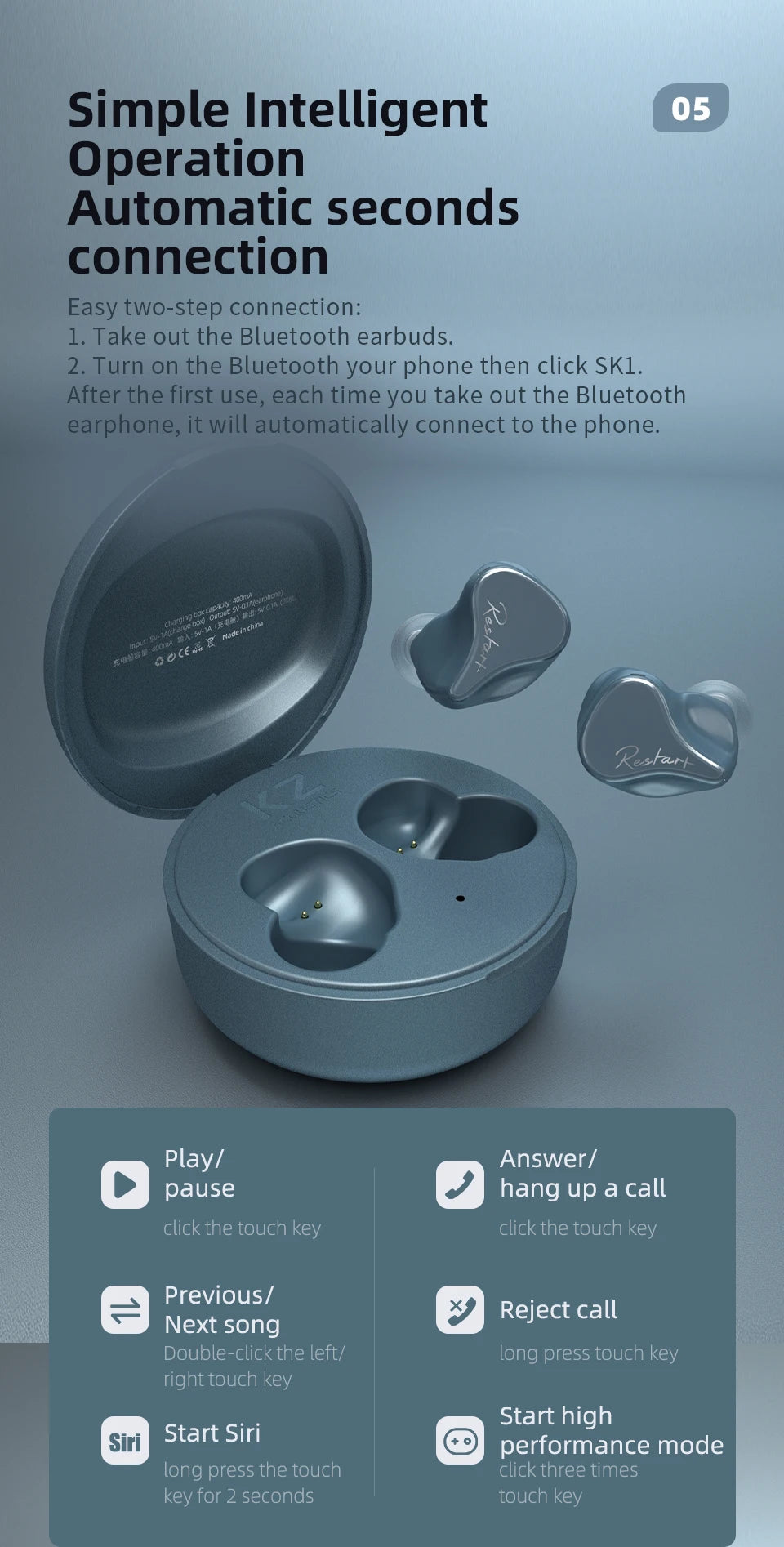 KZ SKS 1DD 1BA Hybrid Earphones TWS Bluetooth 5.2 Headphone Noise Touch Control Cancelling Sport Music Headsets KZ SA08PRO S2