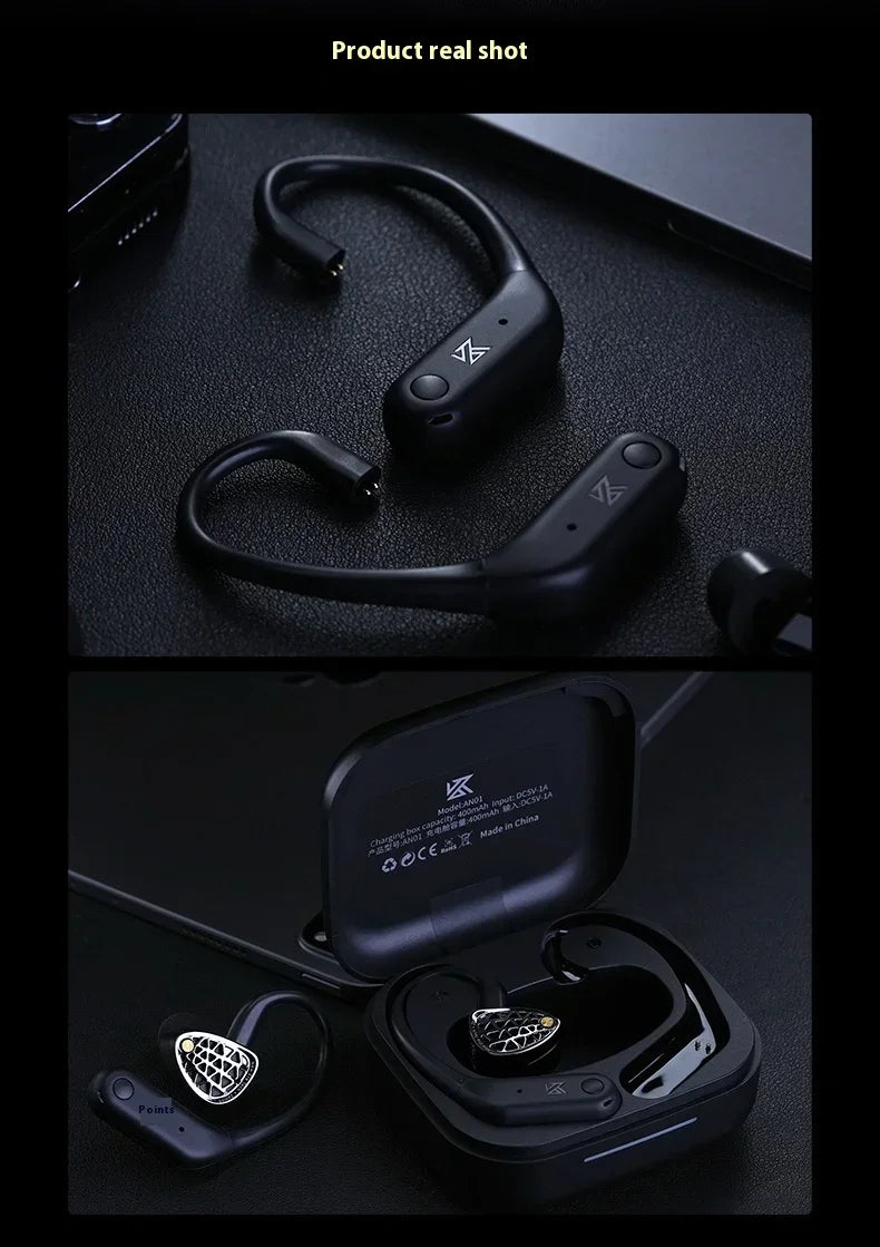 Kz An01 Ear-Hanging Earphone Wireless Bluetooth Active Noise Reduction Portable Earphone Hifi Audio Decoding Custom Muisc Gifts