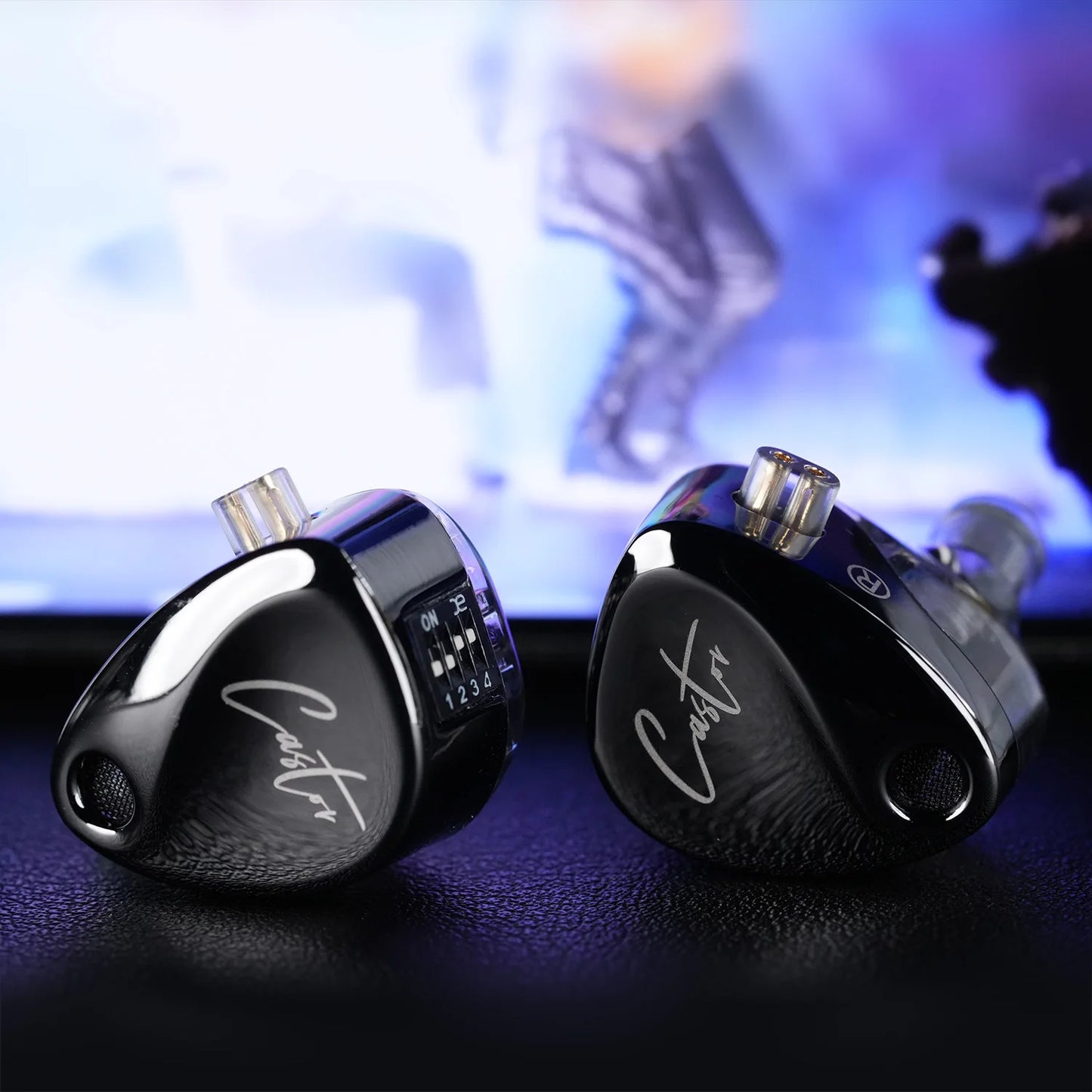 KZ CastorIEM adjustable dual driver subwoofer wired earphones 2PIN-C detachable cable dual dynamic driver wired earphones