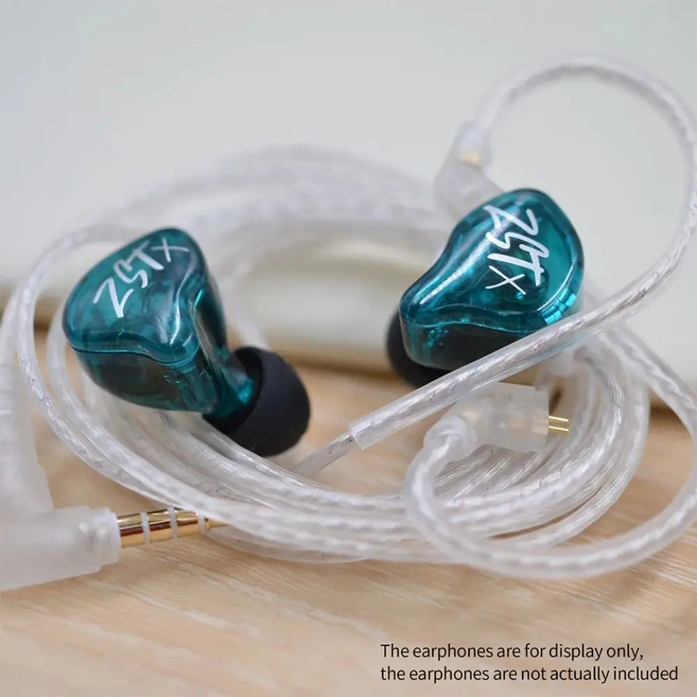 Silver Plated KZ Earphones Cables With Microphone Upgrade Cable KZ Headphones Wire High-Purity In Ear Wired Earphones KZ