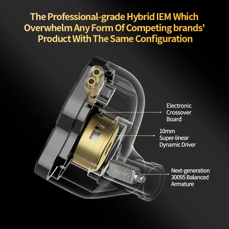 KZ ZSN Pro 2 1BA+1DD Hybrid Driver In Ear Earphone HIFI Bass Earbuds Metal Monitor Earphone Sport Headset Interchangeable earph