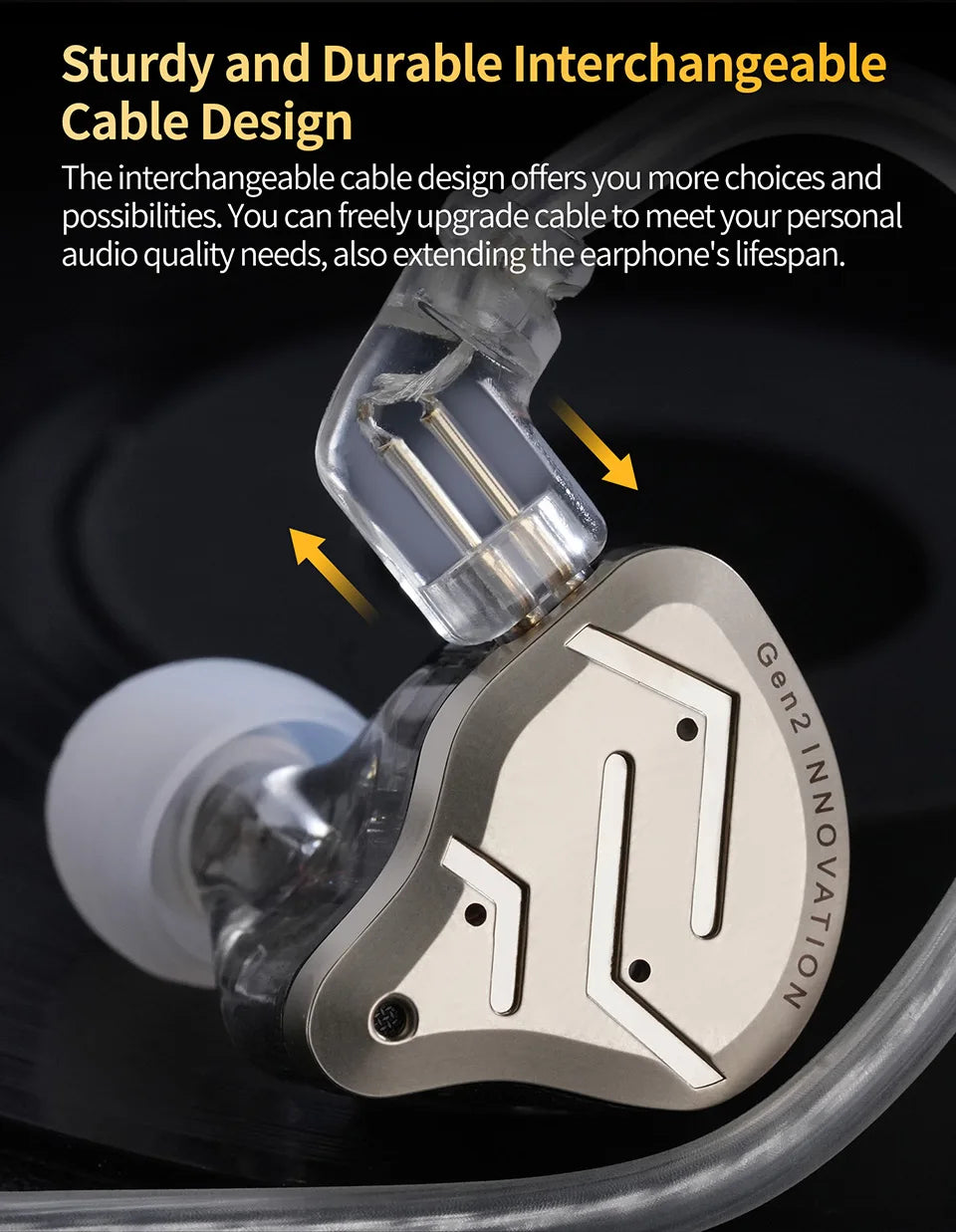 KZ ZSN Pro 2 1BA+1DD Hybrid Driver In Ear Earphone HIFI Bass Earbuds Metal Monitor Earphone Sport Headset Interchangeable earph