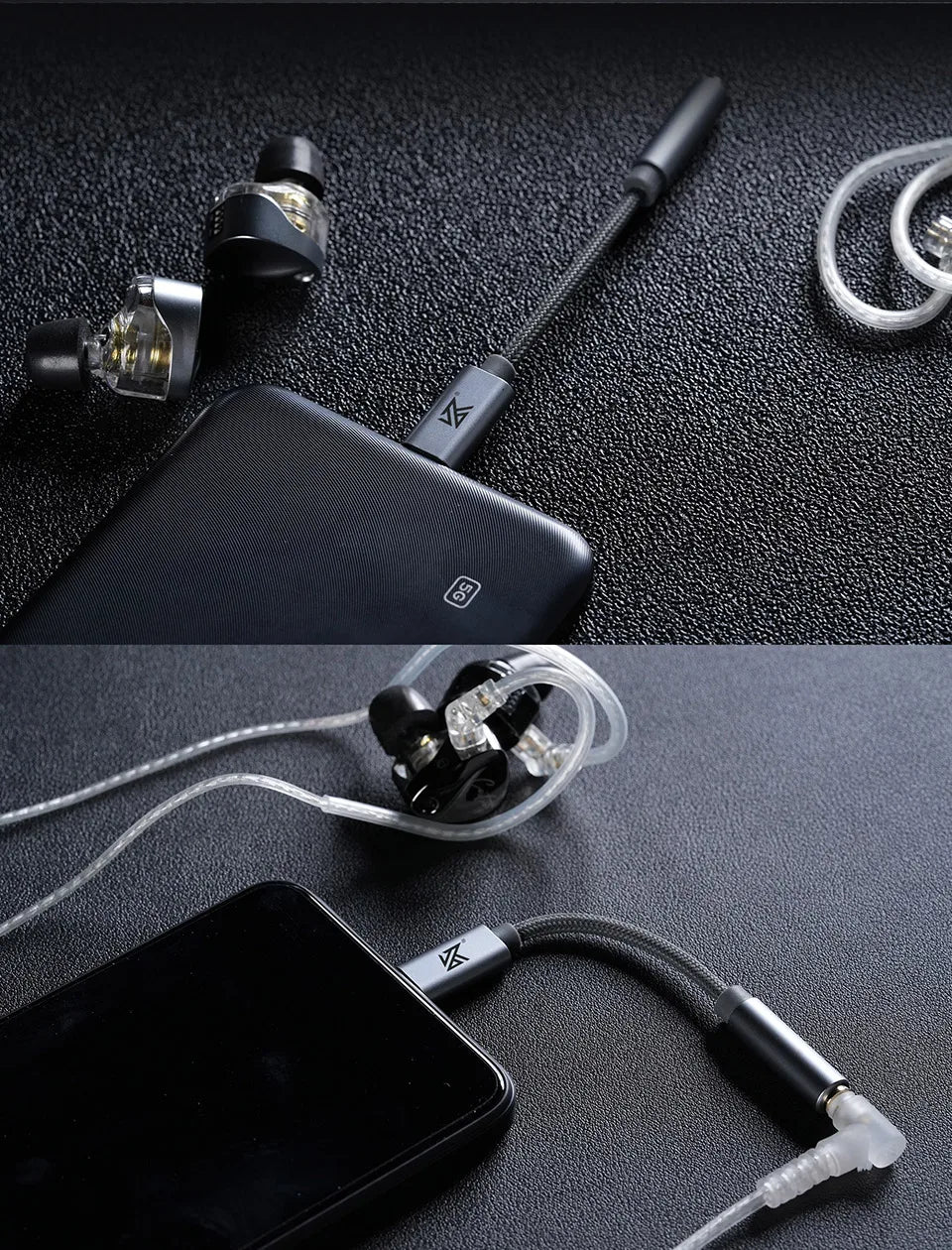 KZ AM01 Type-C audio adapter for 3.5 mm 32-bit/384 kHz Hi-Fi DAC + amplifier IC dual-chip headphone audio cable