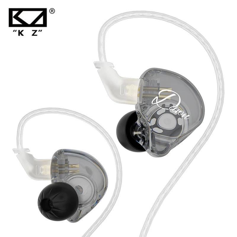 KZ Dawn 10mm Large-Diameter Dynamic Driver Unit In-ear Earphones Hifi Monitor Sound Quality Earbud Silver-plated/OFC Flat Cable