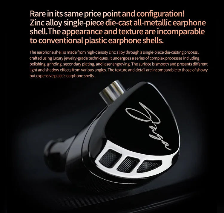 KZ Saga Inear HiFi Earphones Dynamic Tunable Balanced Armature Headphones 3.5mm Detachable Cable Monitor Noise Reduction Earbuds