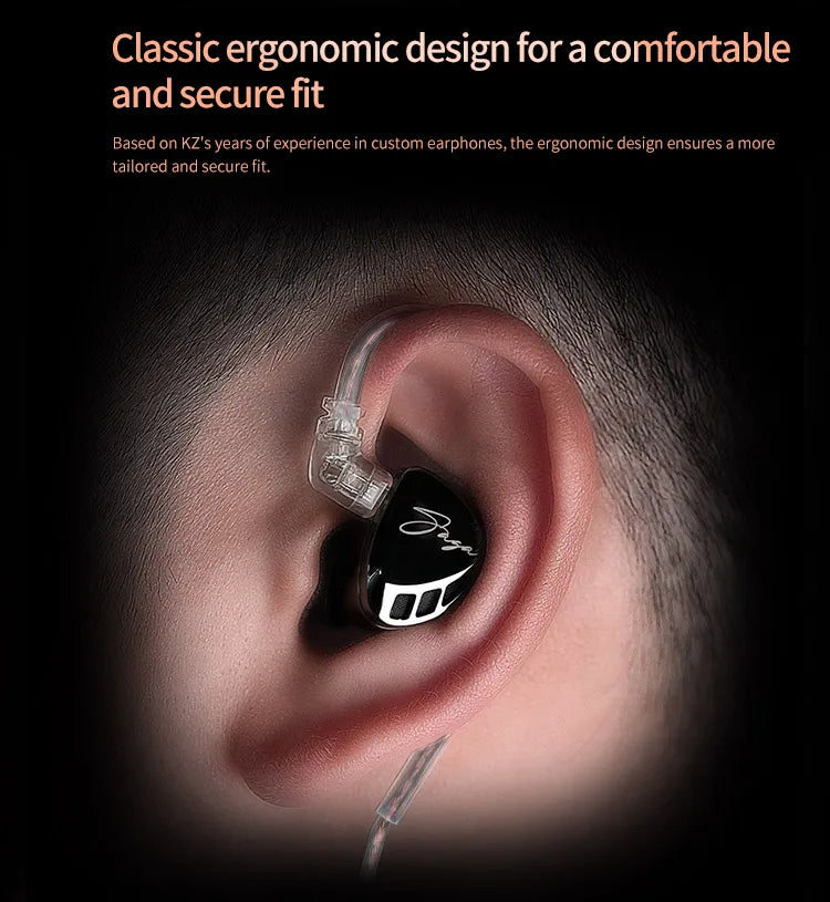 KZ Saga Inear HiFi Earphones Dynamic Tunable Balanced Armature Headphones 3.5mm Detachable Cable Monitor Noise Reduction Earbuds
