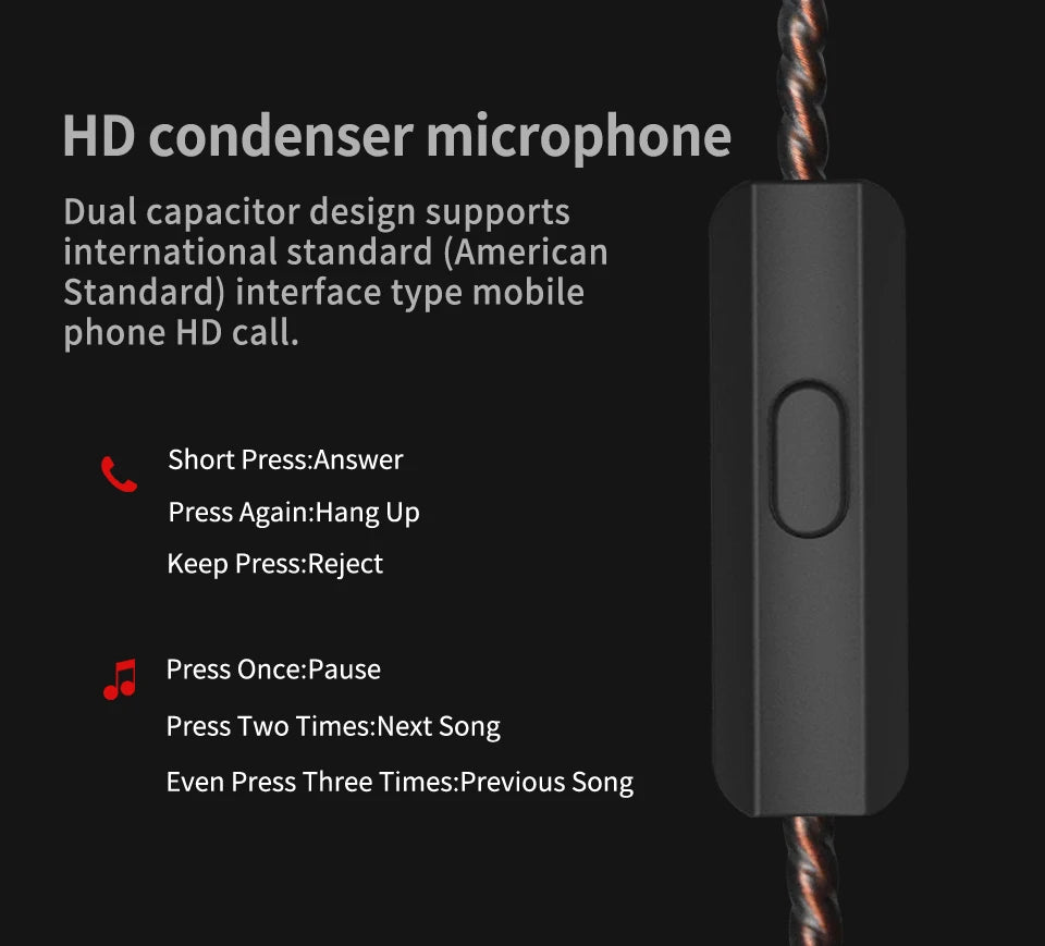 KZ Earphone Original cable high-purity Oxygen-free Copper Upgrade Cable KZ Headset Cable For KZ ZAX ZSX ZS6  ZST ZSR ZS10 PRO