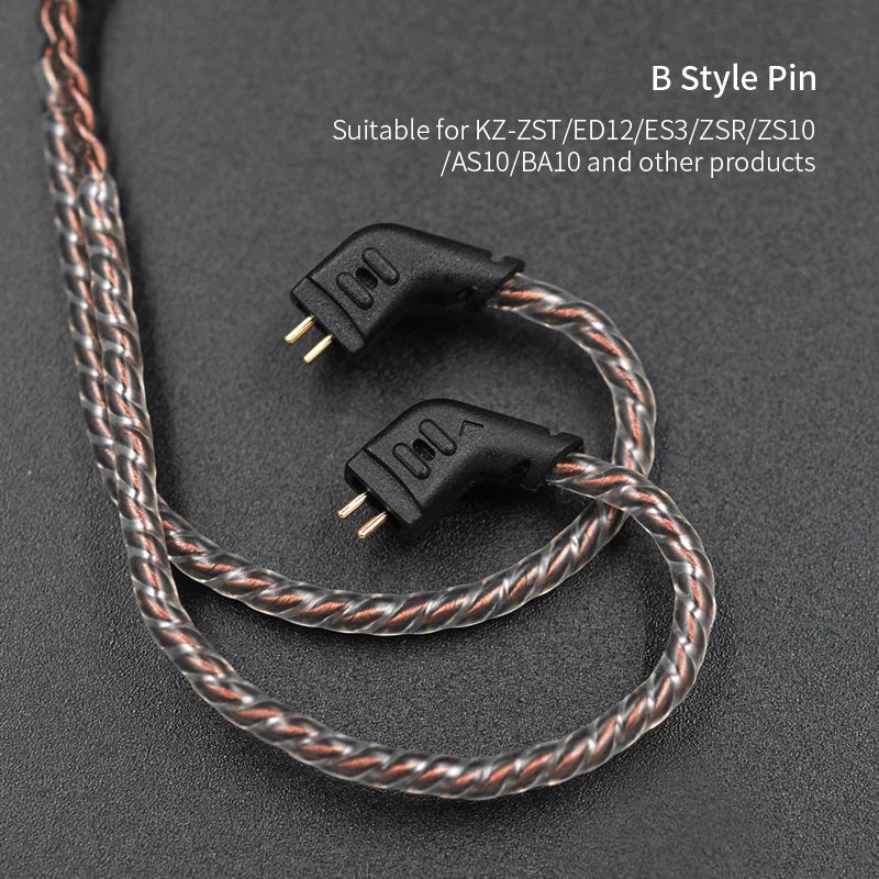 KZ Earphone Original cable high-purity Oxygen-free Copper Upgrade Cable KZ Headset Cable For KZ ZAX ZSX ZS6  ZST ZSR ZS10 PRO