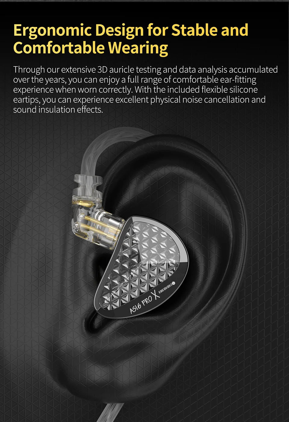 KZ AS16 PRO X in-ear headphones 8 balanced armature headphones three-channel acoustic duct structure HiFi headphones