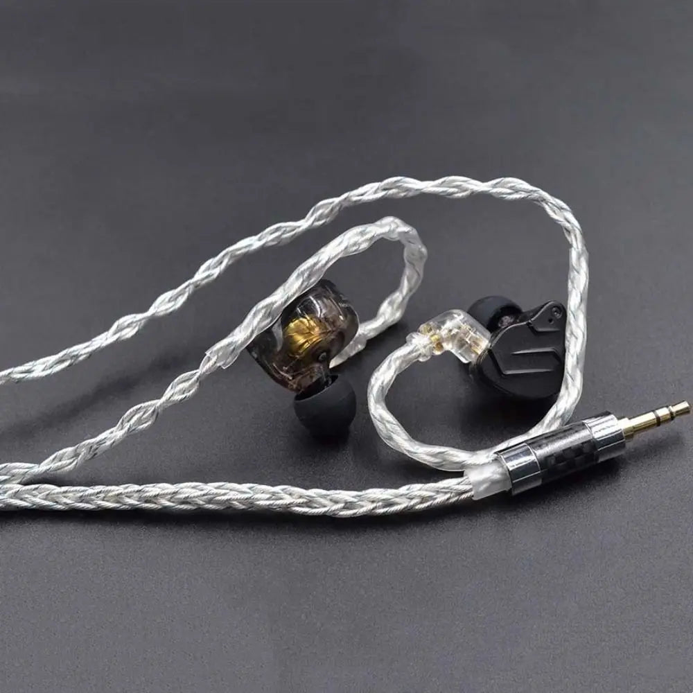 784 Cores KZ Earphones Cable Uparade Cable Silver Plated KZ Headphone Cord Silver Blue Hybrid Replacement Headset Wire KZ
