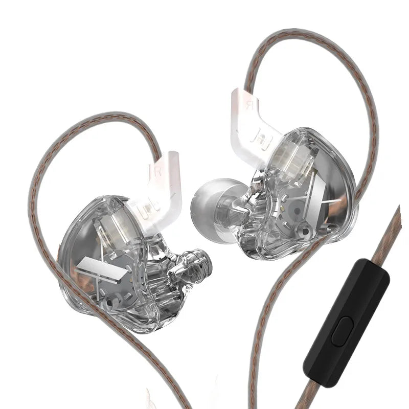 KZ EDX 1DD In Ear Earphones HIFI Bass Earbuds Monitor Earphones Sport Noise Cancelling Headset Silver-plated Cable KZ ZEX EDS