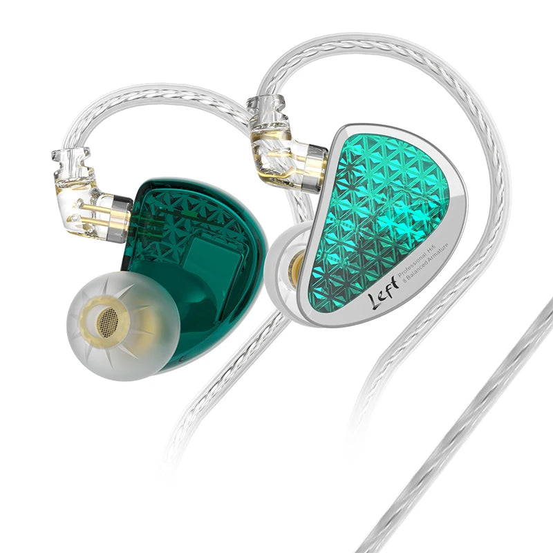 KZ AS16 PRO Wired Headphone 8BA Balance Armature In Ear Monitor Earphone MP3 Bass Music Earbuds HIFI Headset With Microphone