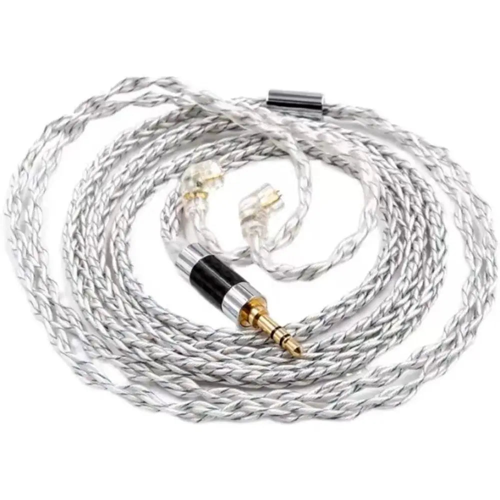 784 Cores KZ Earphones Cable Uparade Cable Silver Plated KZ Headphone Cord Silver Blue Hybrid Replacement Headset Wire KZ