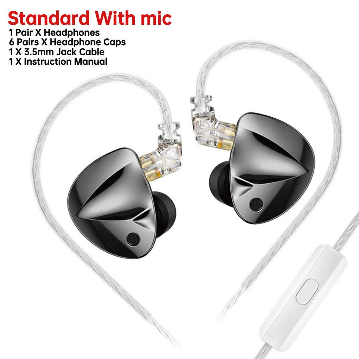 KZ D-Fi Wired Headphones 4-Level CustomizableTuning Switch HiFi Bass Earphone Dynamic In-Ear Monitor Earbuds 3D Stereo Headset