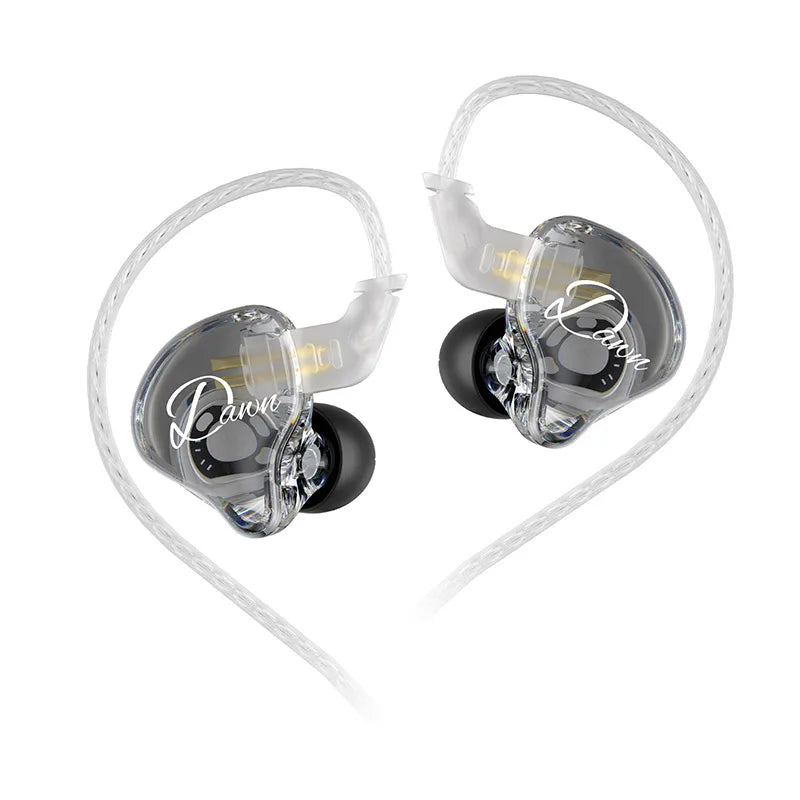 KZ Dawn 10mm Large-Diameter Dynamic Driver Unit In-ear Earphones Hifi Monitor Sound Quality Earbud Silver-plated/OFC Flat Cable