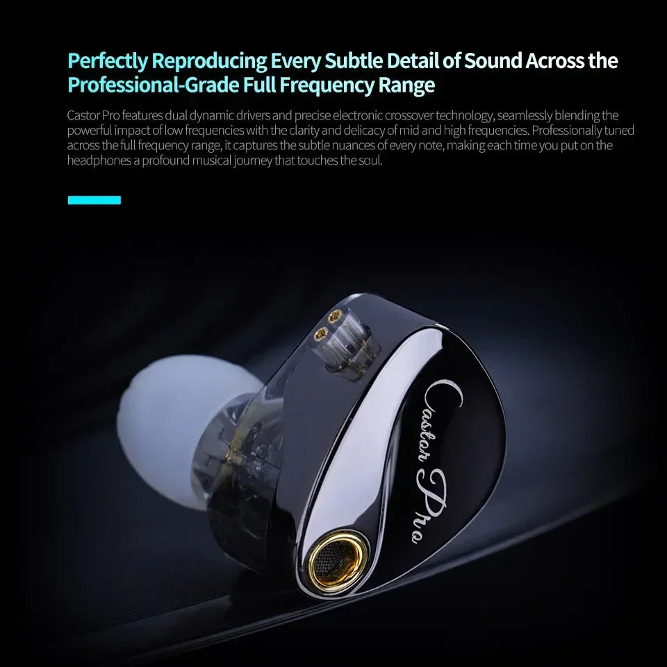 KZ Castor PRO in Ear Earphones Dynamic High-end Tunable Earbuds HiFi Sound Quality Bass Headsets Music Game Headphones IEMs