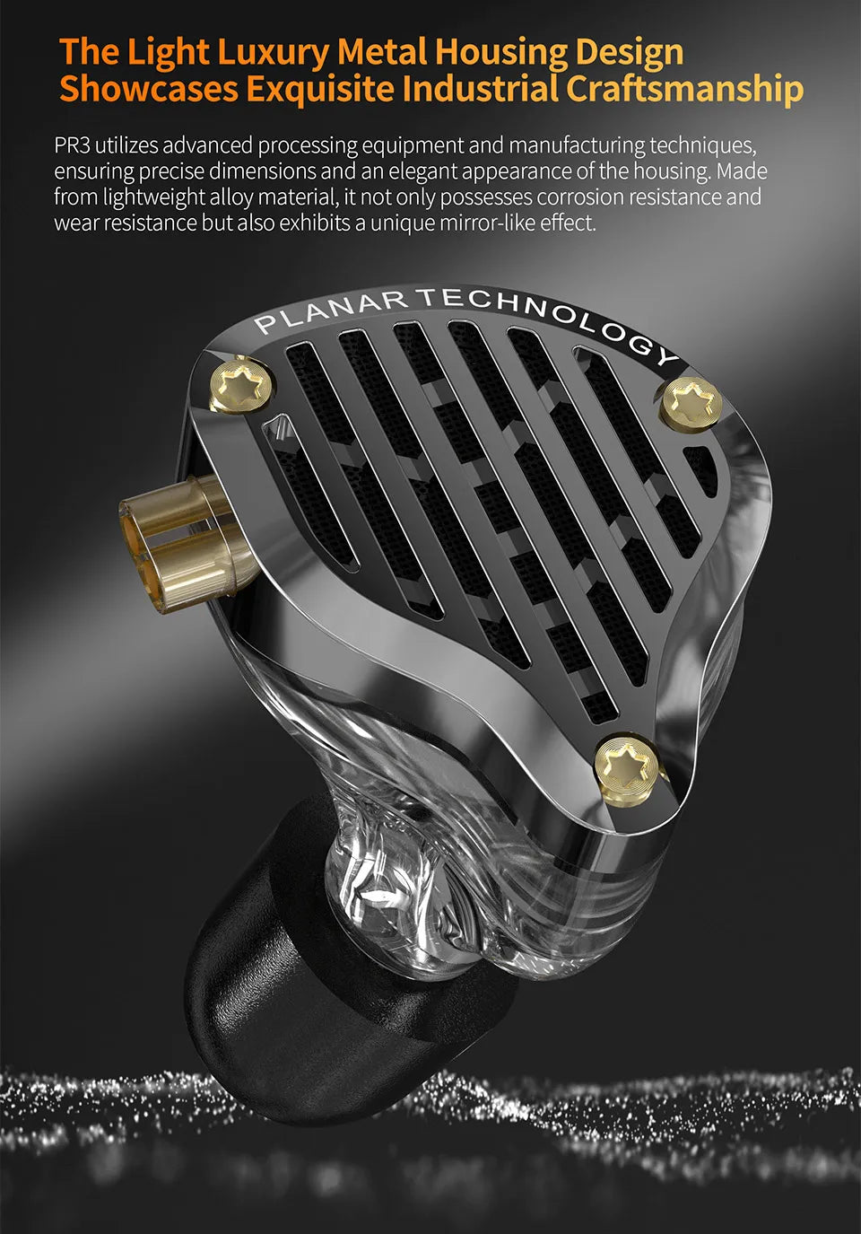 KZ PR3 In Ear 13.2MM Planar Driver Wired Earphones HiFi Bass Monitor Earbuds Sport Wired Headset