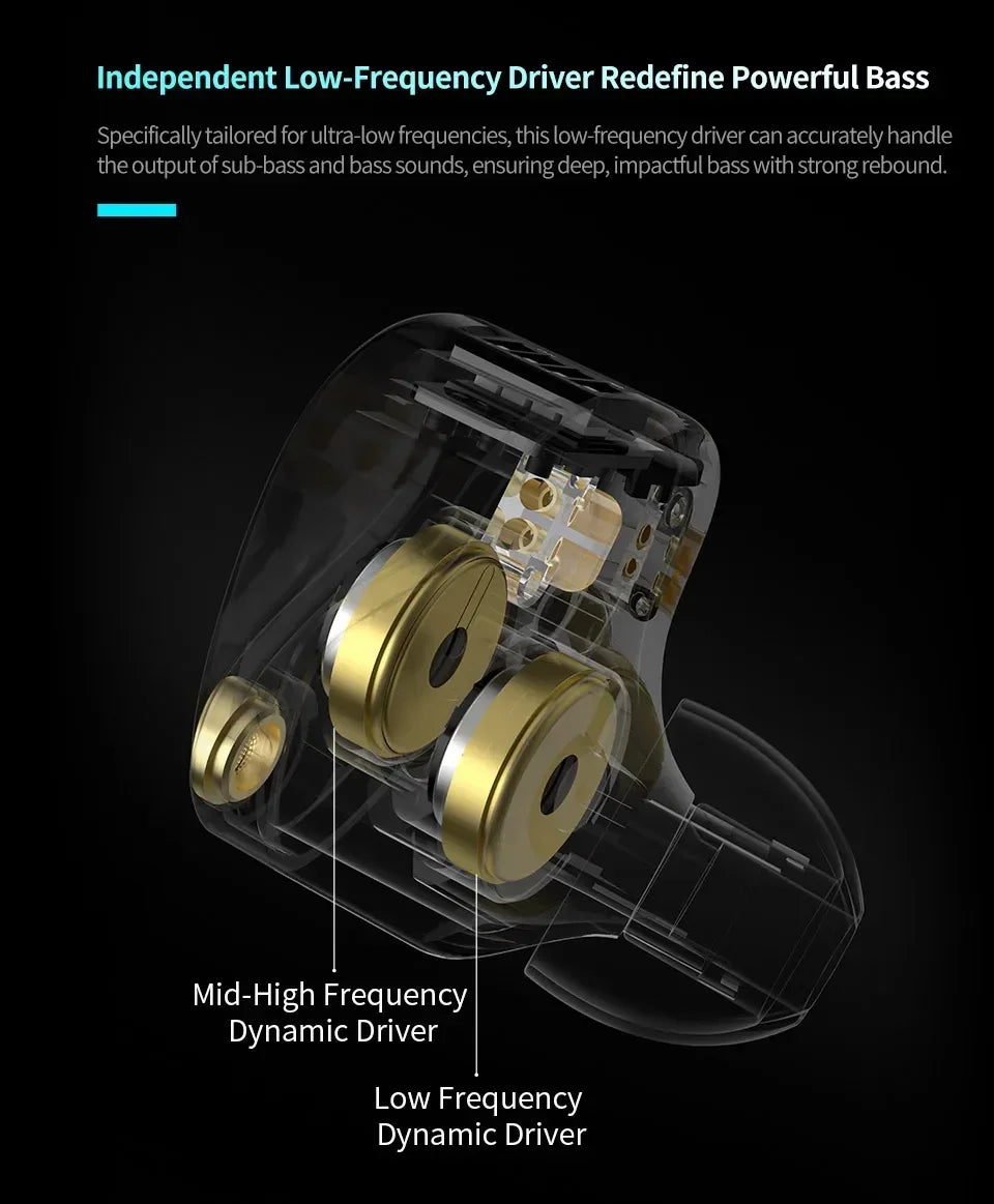 KZ Castor PRO in Ear Earphones Dynamic High-end Tunable Earbuds HiFi Sound Quality Bass Headsets Music Game Headphones IEMs