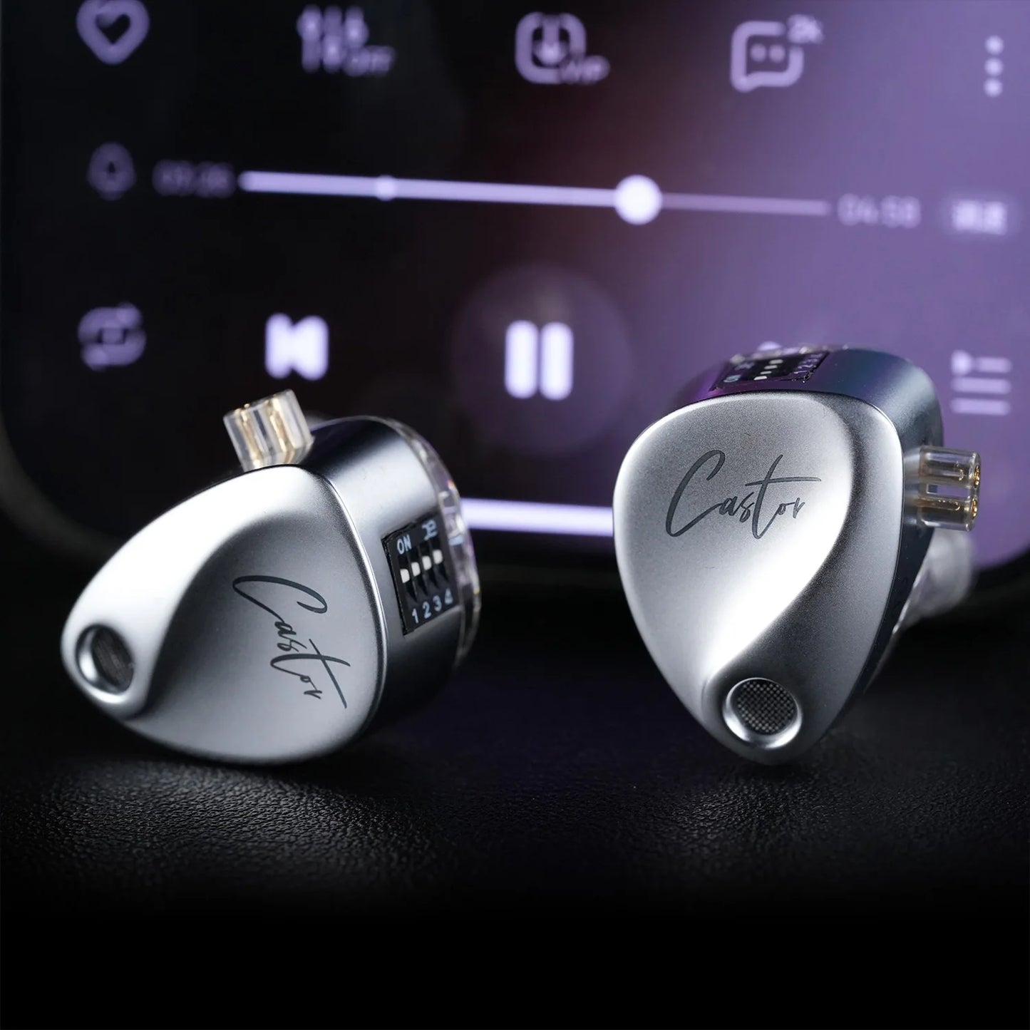 KZ CastorIEM adjustable dual driver subwoofer wired earphones 2PIN-C detachable cable dual dynamic driver wired earphones