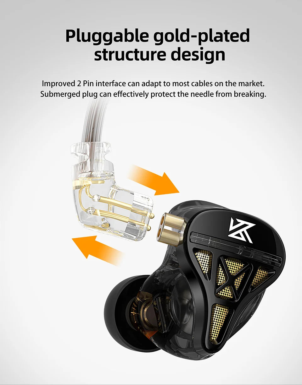 KZ DQS Earphones Bass Earbuds In Ear Monitor Headphones Sport Noise Cancelling HIFI Headset DQ6 DQ6S ZSN PRO EDC