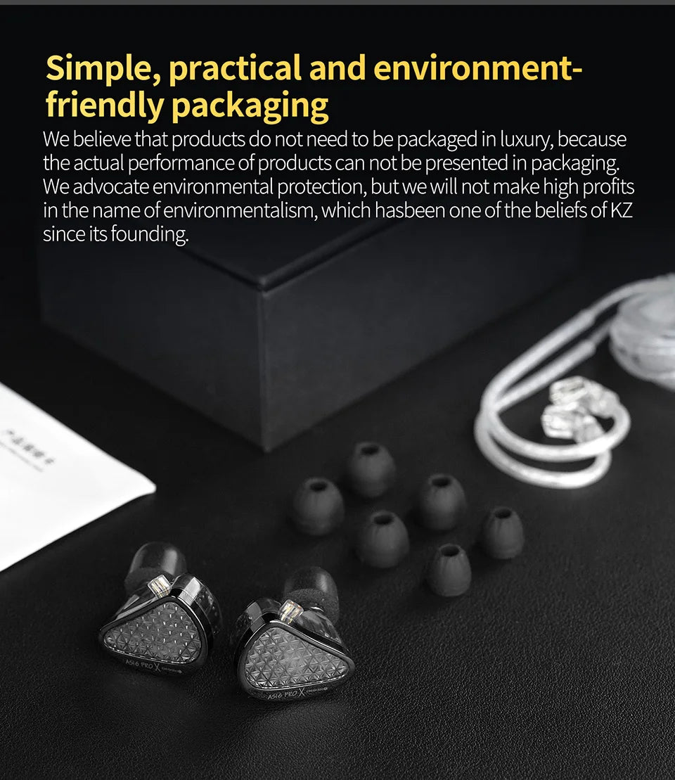 KZ AS16 PRO X in-ear headphones 8 balanced armature headphones three-channel acoustic duct structure HiFi headphones
