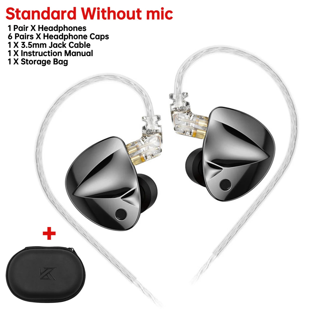 KZ D-Fi Wired Headphones 4-Level CustomizableTuning Switch HiFi Bass Earphone Dynamic In-Ear Monitor Earbuds 3D Stereo Headset