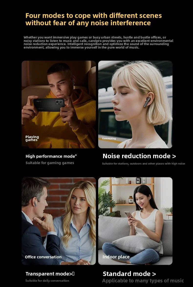 KZ-Carol Pro  True Wireless Bluetooth 5.4 HD Lcad Decoding ANC Active Noise Reduction In Ear Bluetooth Earphones