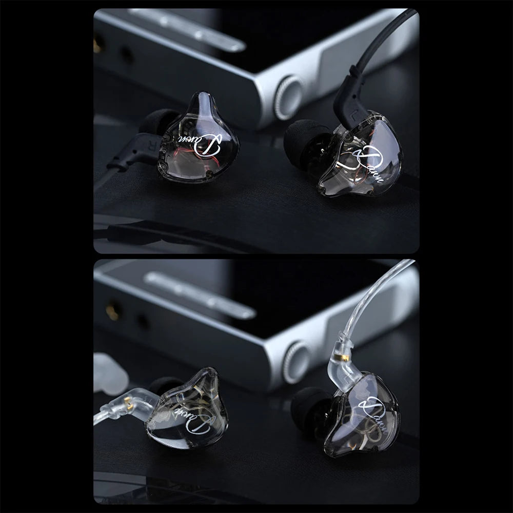 2025 NEW KZ Dawn Wired Headphone In-Ear HiFi IEM Transparent DJ Wired Music Headset Sports Gaming Custom Noise Reduction Earbuds