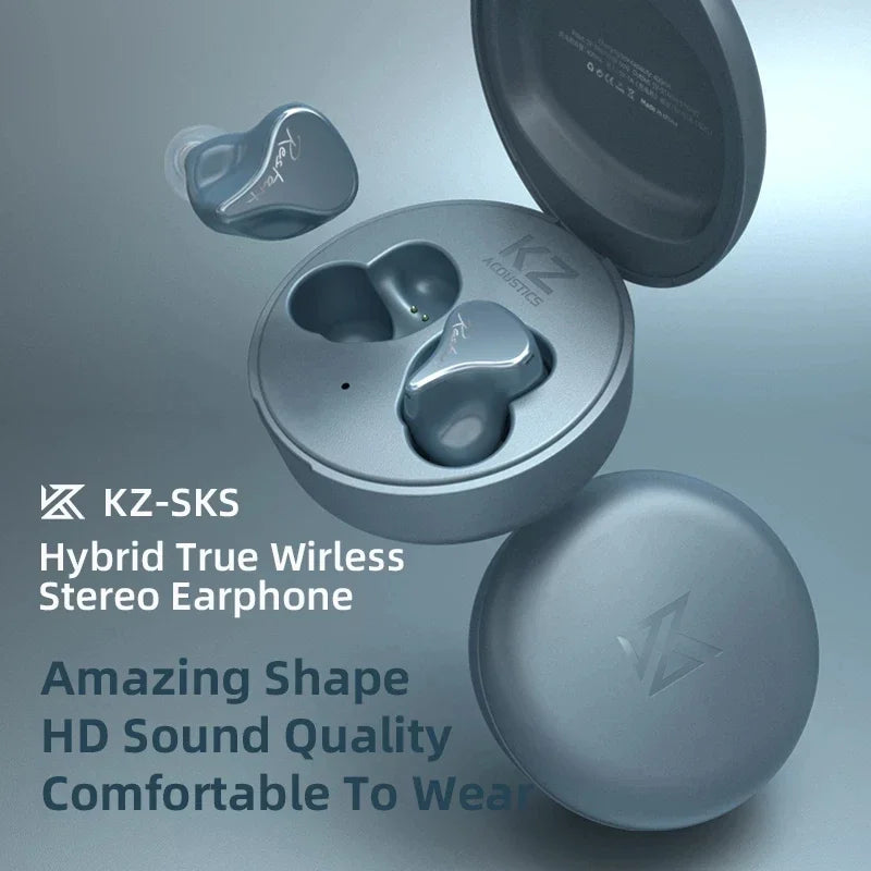 KZ SKS TWS 5.2 Bluetooth Headphone 1DD 1BA Hybrid Earphones Noise Touch Control Cancelling Sport Game Headset KZ SA08PRO VXSPRO