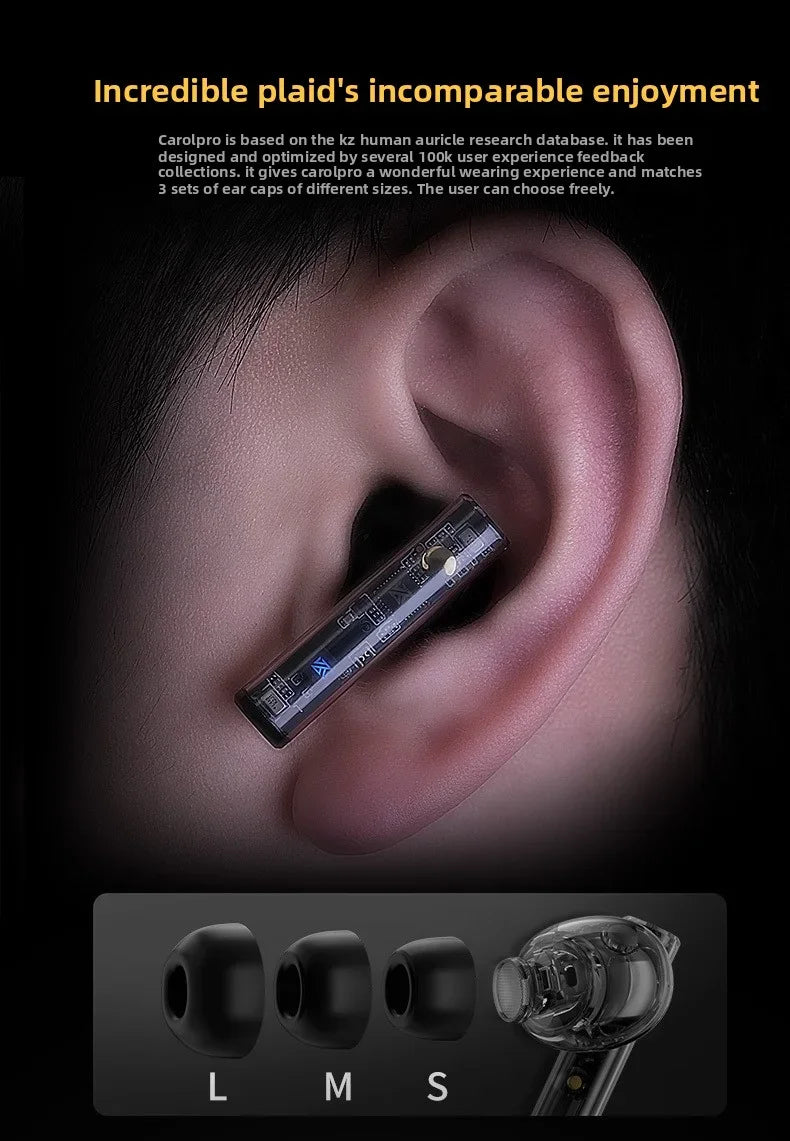 KZ-Carol Pro  True Wireless Bluetooth 5.4 HD Lcad Decoding ANC Active Noise Reduction In Ear Bluetooth Earphones