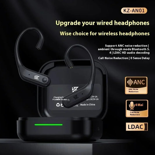 Kz An01 Ear-Hanging Earphone Wireless Bluetooth Active Noise Reduction Portable Earphone Hifi Audio Decoding Custom Muisc Gifts