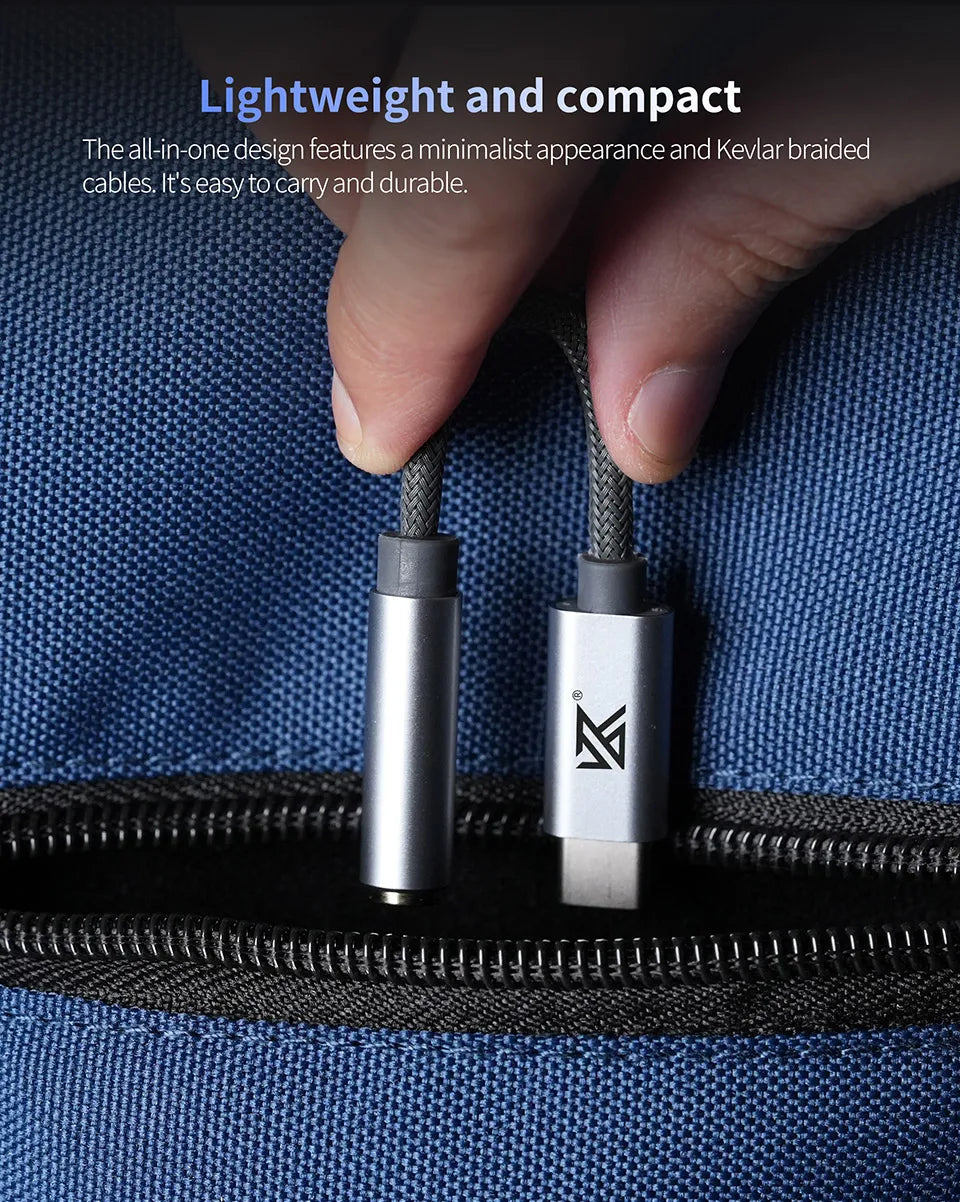 KZ AM01 Type-C audio adapter for 3.5 mm 32-bit/384 kHz Hi-Fi DAC + amplifier IC dual-chip headphone audio cable
