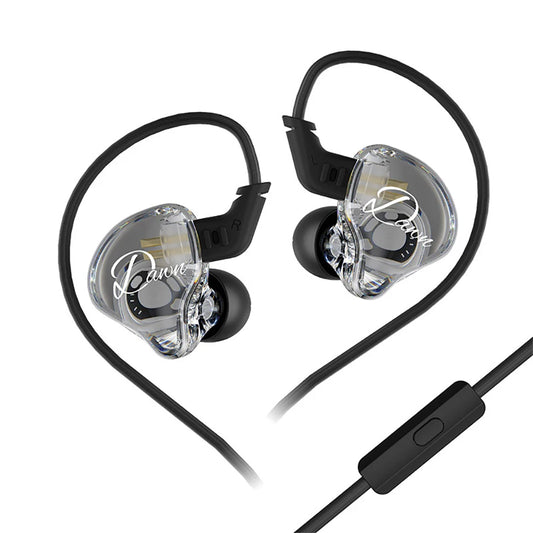 2025 NEW KZ Dawn Wired Headphone In-Ear HiFi IEM Transparent DJ Wired Music Headset Sports Gaming Custom Noise Reduction Earbuds