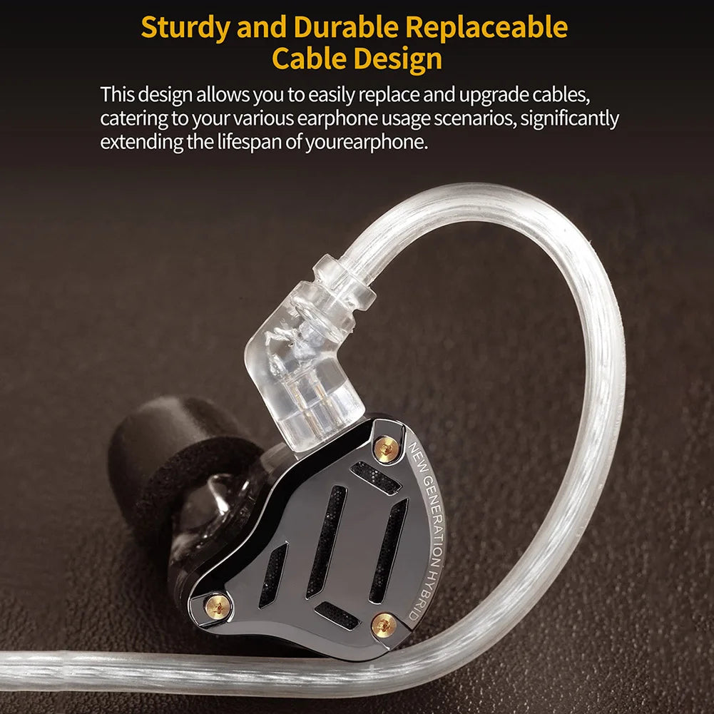 KZ ZS10 Pro 2 HIFI Bass Metal Earphone 4BA+1DD Dynamic Driver Earbud Wired Headset Noise Cancelling Sport Gaming Music Headphone