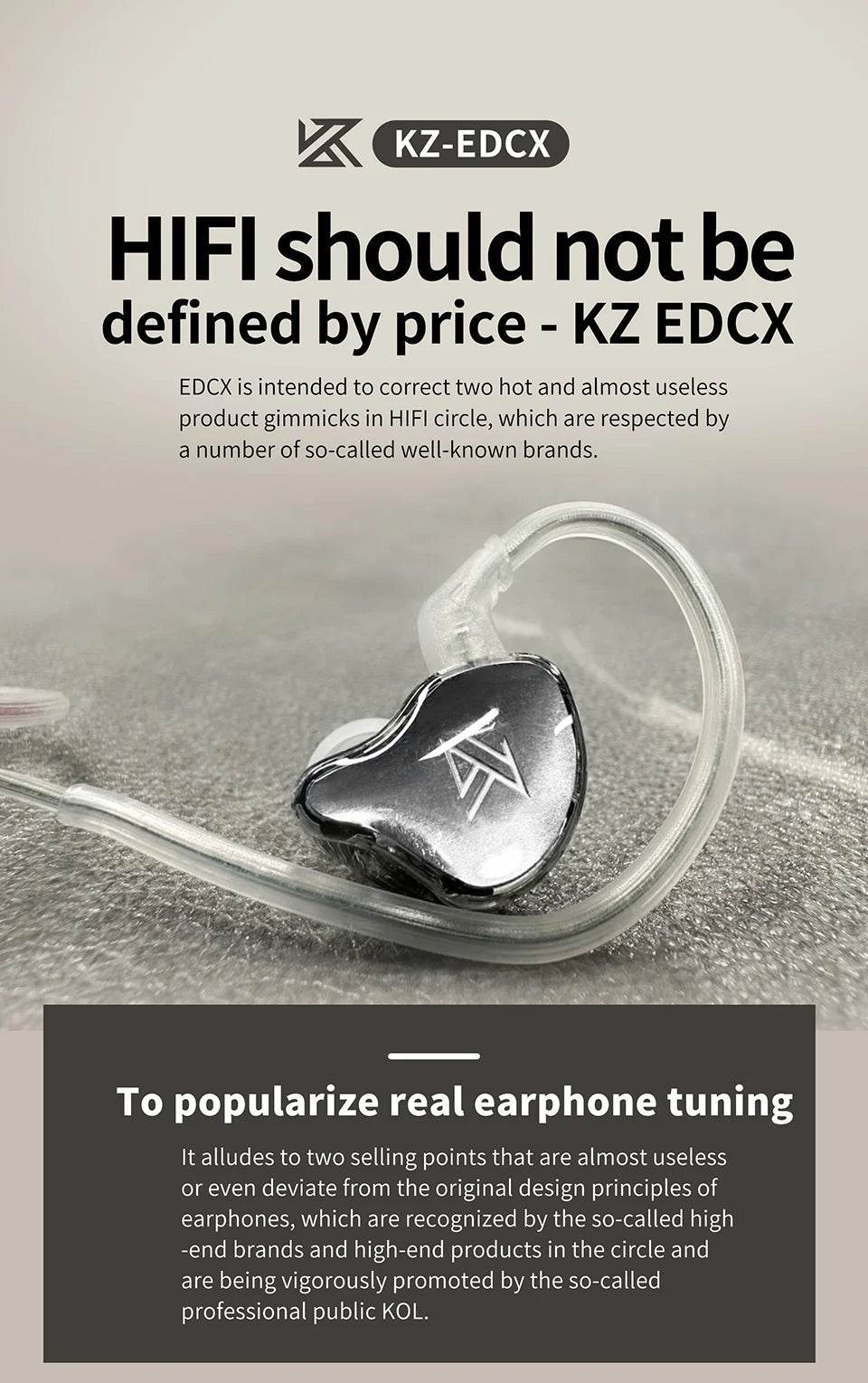 KZ EDCX In Ear Earphones Dynamic Wired Earphones Noise Reduction 3.5mm Plug Stereo Earphones Sports Game Earphones