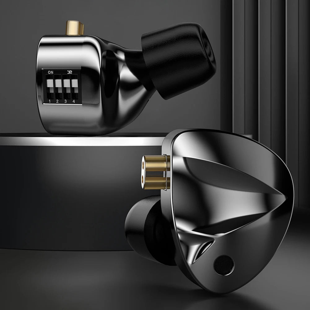 KZ D-Fi Wired Headphones 4-Level CustomizableTuning Switch HiFi Bass Earphone Dynamic In-Ear Monitor Earbuds 3D Stereo Headset