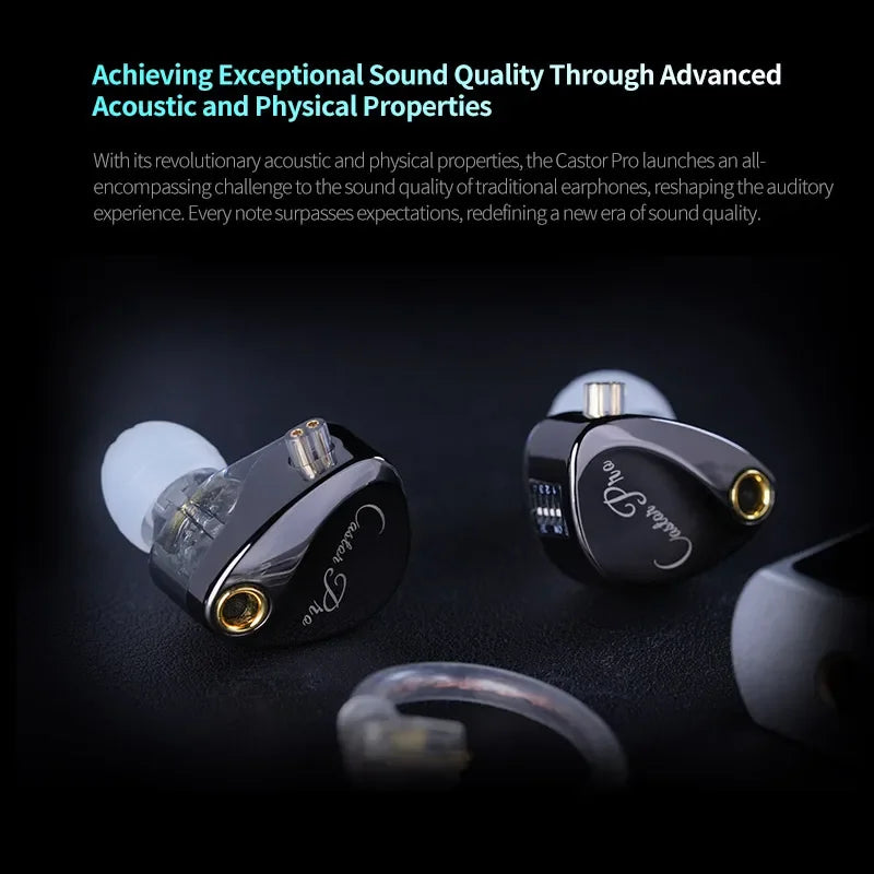 KZ Castor PRO in Ear Earphones Dynamic High-end Tunable Earbuds HiFi Sound Quality Bass Headsets Music Game Headphones IEMs