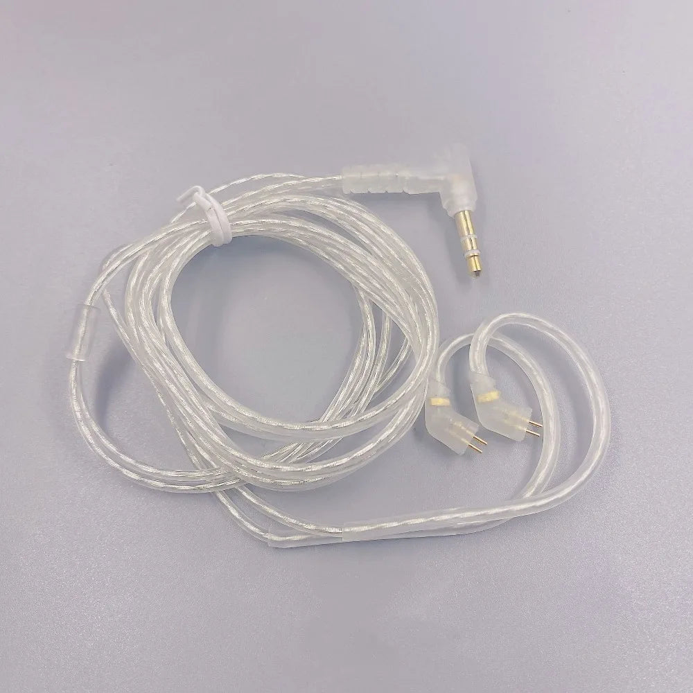 Silver Plated KZ Earphones Cables With Microphone Upgrade Cable KZ Headphones Wire High-Purity In Ear Wired Earphones KZ