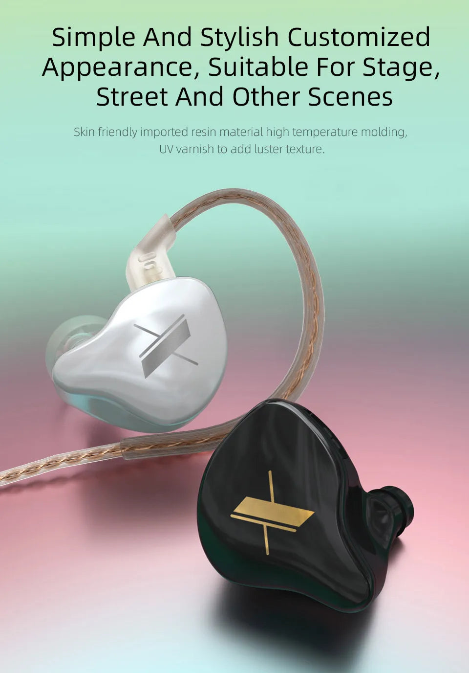 KZ EDX 1DD In Ear Earphones HIFI Bass Earbuds Monitor Earphones Sport Noise Cancelling Headset Silver-plated Cable KZ ZEX EDS