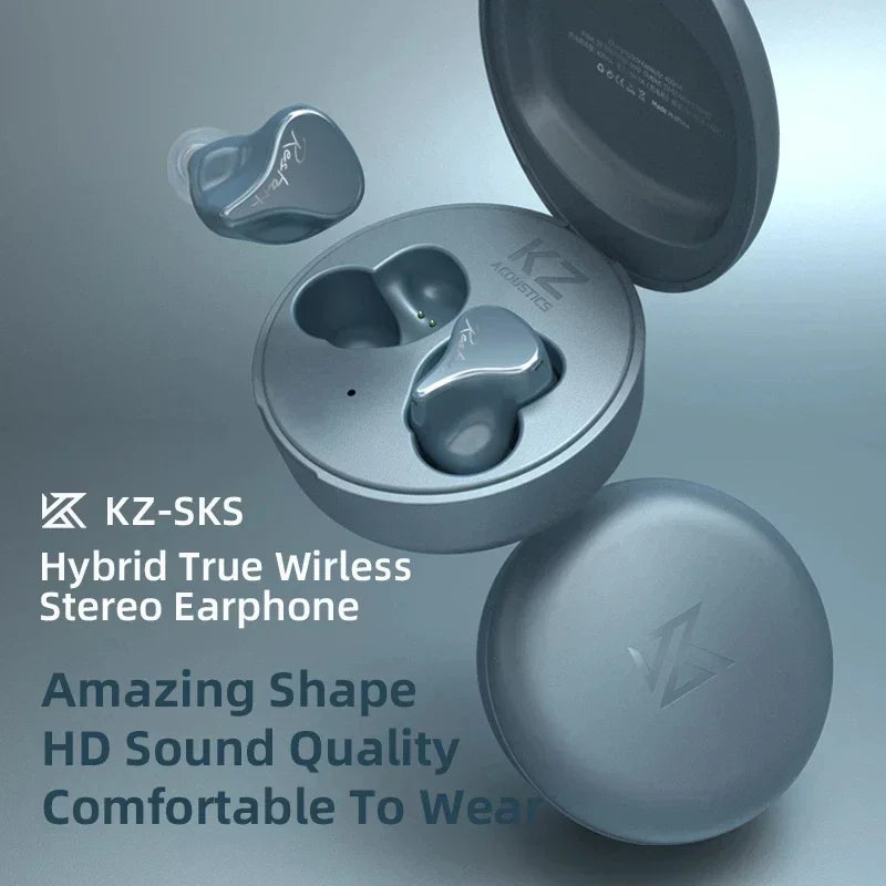 KZ SKS 1DD 1BA Hybrid Earphones  TWS Bluetooth 5.2 Headphone Noise Touch Control Cancelling Sport Music Headsets KZ SA08PRO S2