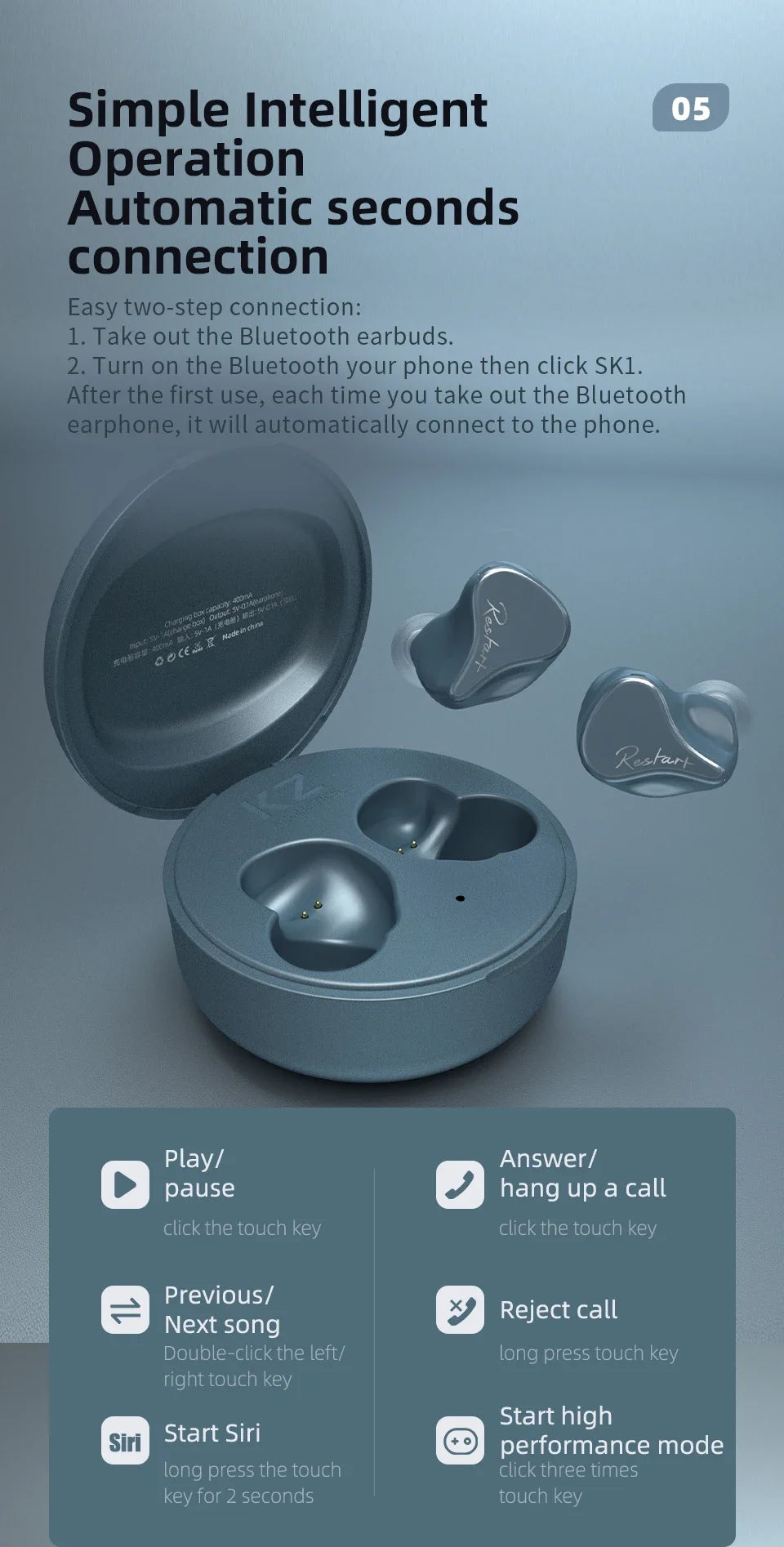 KZ SKS TWS 5.2 Bluetooth Headphone 1DD 1BA Hybrid Earphones Noise Touch Control Cancelling Sport Game Headset KZ SA08PRO VXSPRO