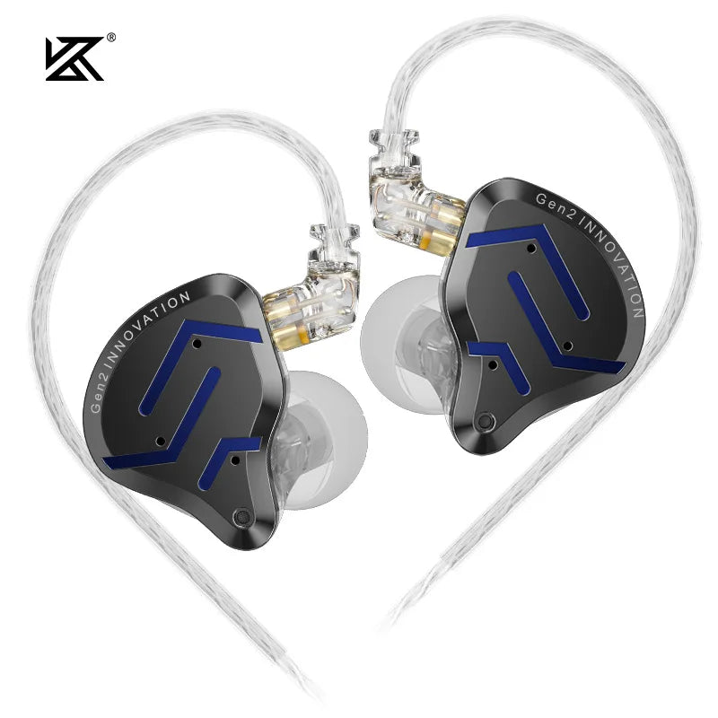 KZ ZSN Pro 2 1BA+1DD Hybrid Driver In Ear Earphone HIFI Bass Earbuds Metal Monitor Earphone Sport Headset  Interchangeable earph